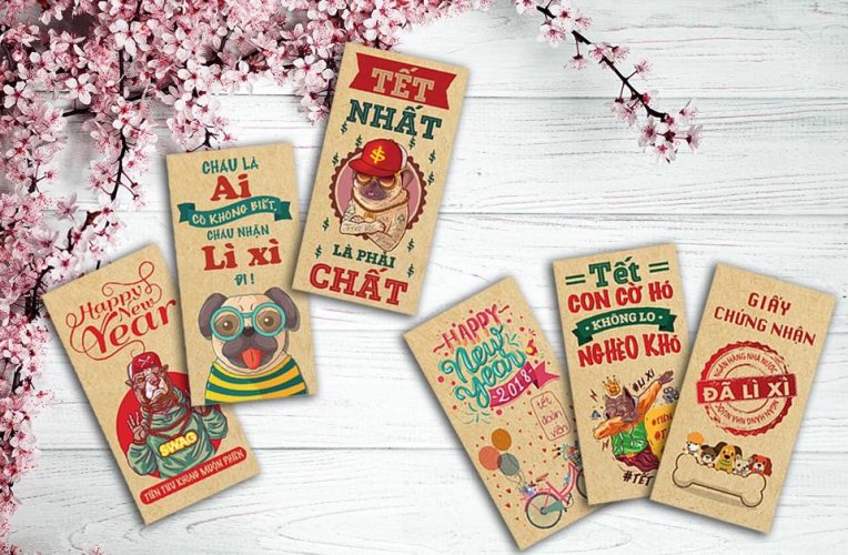 In bao lì xì 27 Bao lì xì slogan vui nhộn