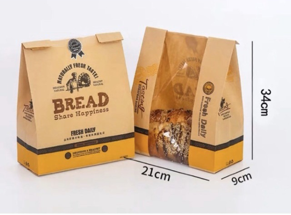 Mẫu túi giấy đựng bánh mì hoa cúc