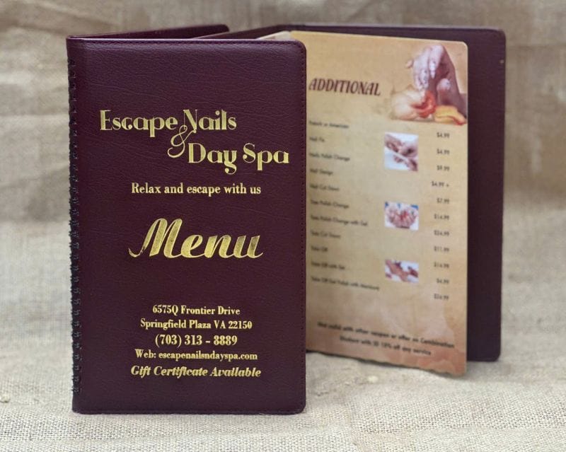 Mẫu in menu bìa da Simili đẹp