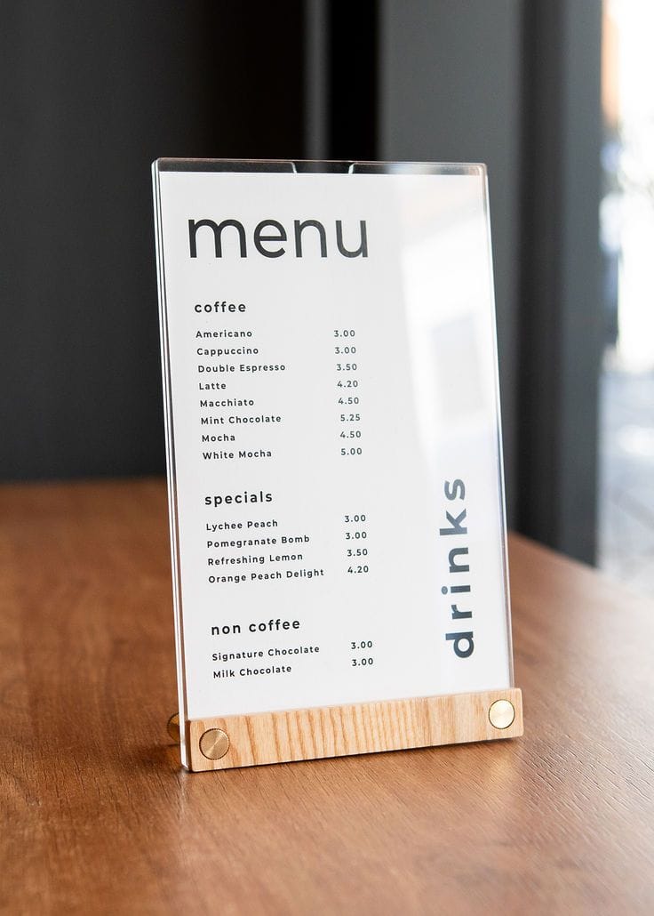 Các mẫu in menu để bàn đẹp