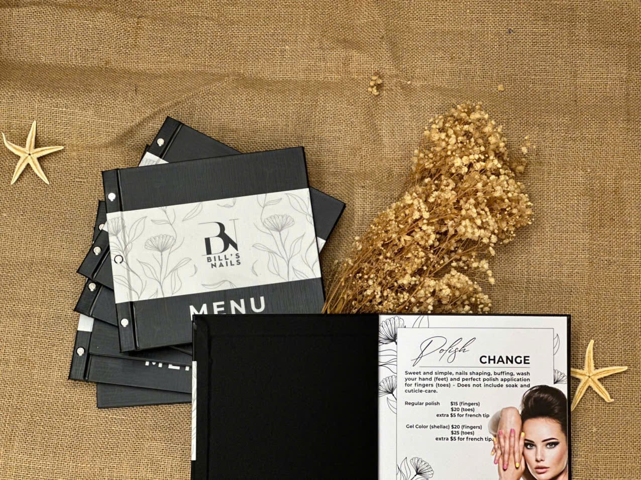 Quy cách đóng cuốn menu Spa