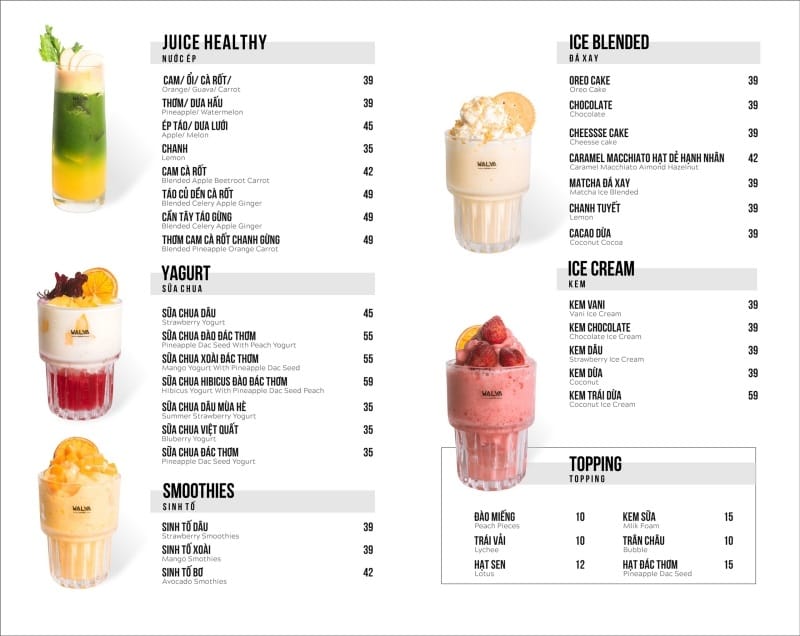 Xưởng in menu song ngữ chuyên nghiệp