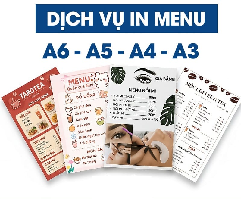 Mẫu in menu giá rẻ đẹp