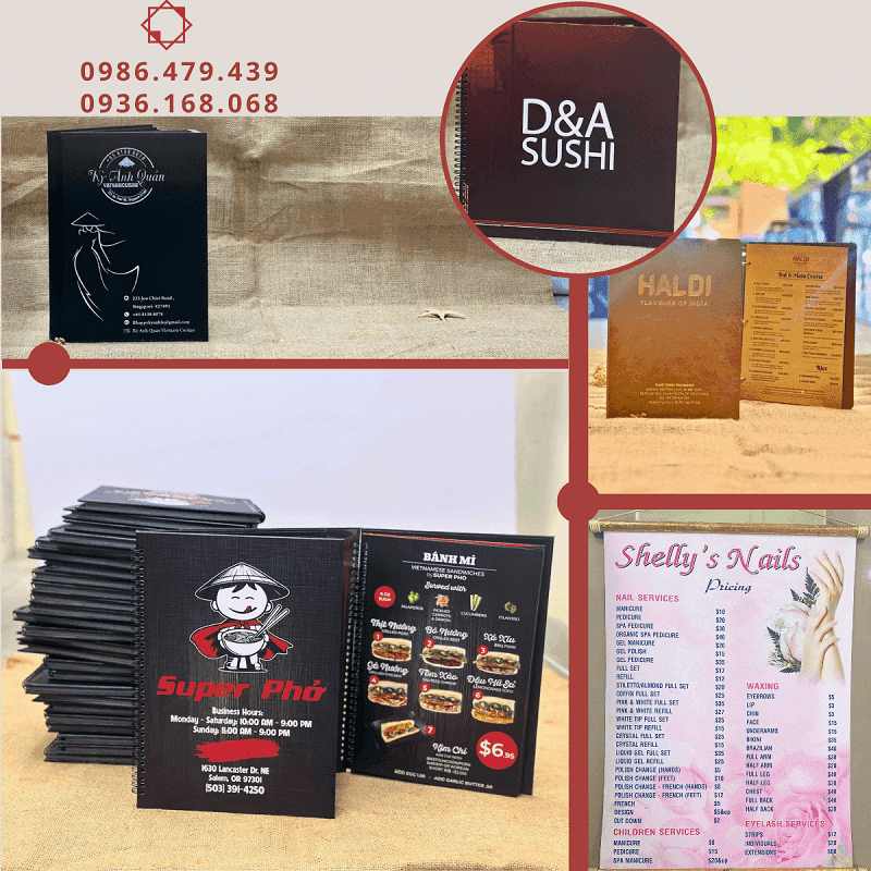 Menu gáy lò xo chuẩn